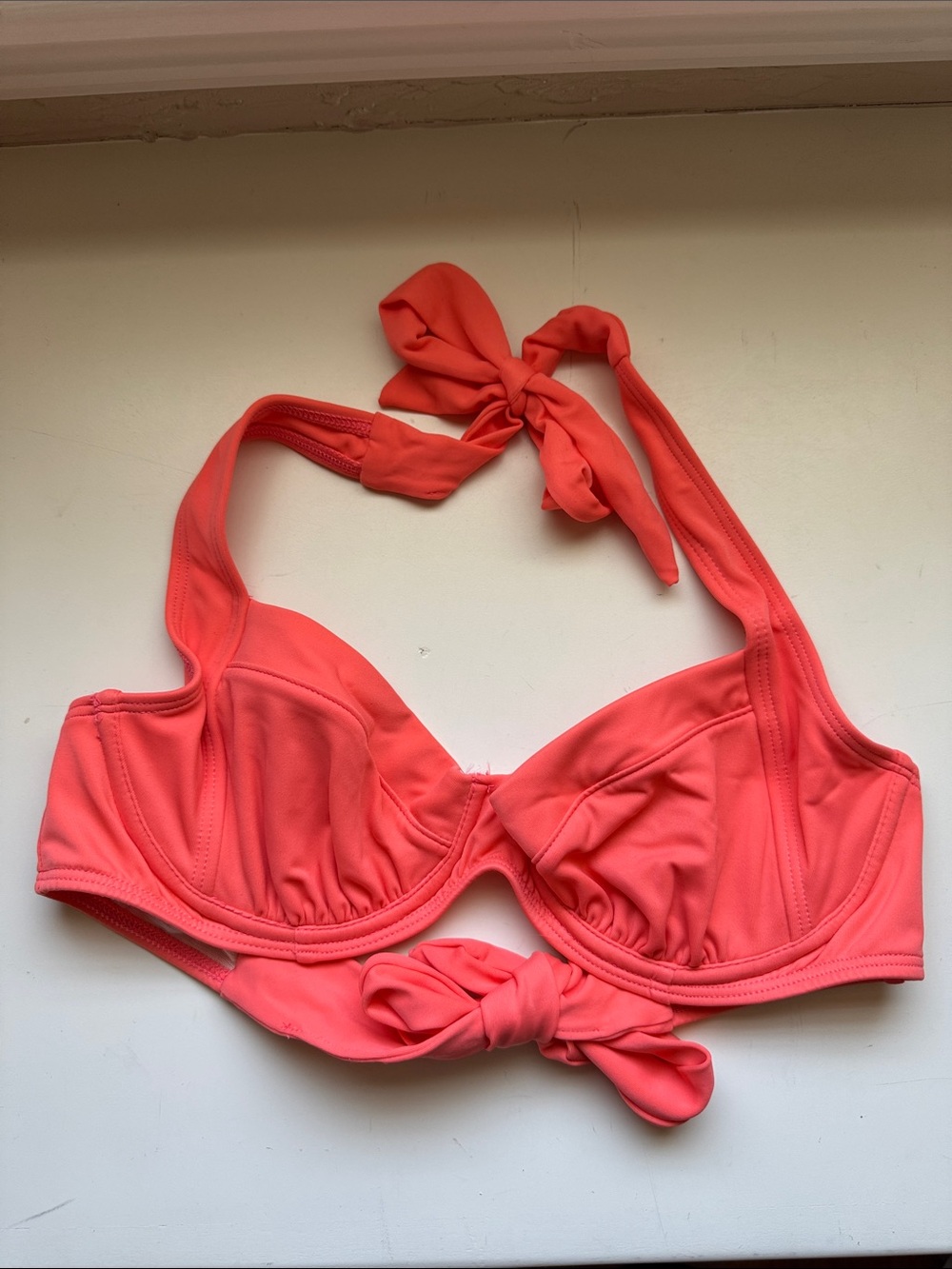 VENUS Coral Halter Bikini Top with Underwire
